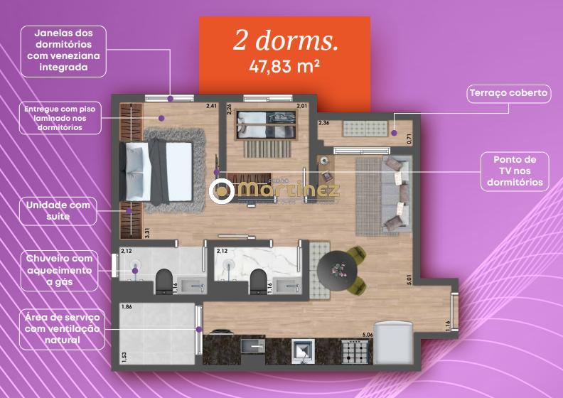 Apartamento à venda com 2 quartos, 40m² - Foto 13