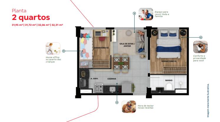 Apartamento à venda com 2 quartos, 32m² - Foto 12