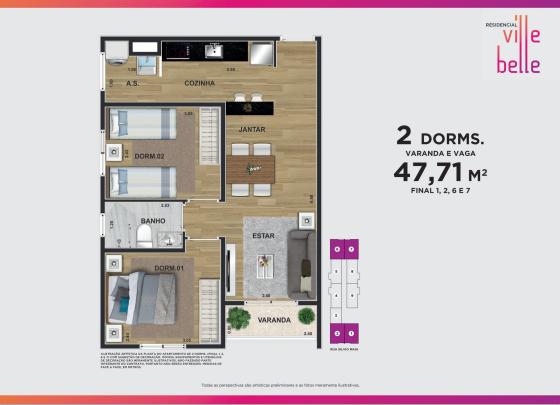 Apartamento à venda com 2 quartos, 47m² - Foto 2